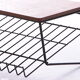 Vintage magazine rack made of metal and wood, 1960s