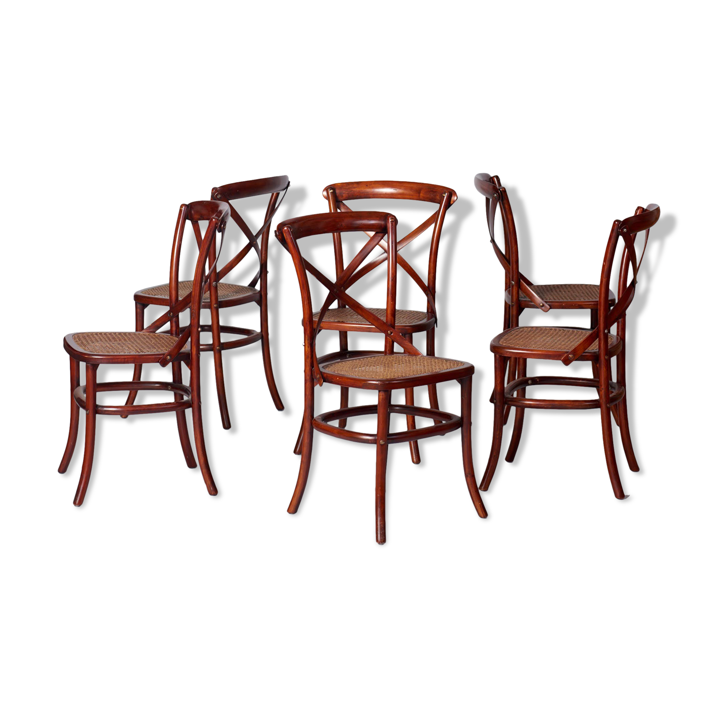 Set of bended wooden chairs