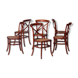 Set of bended wooden chairs