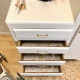Beige asymmetrical cabinet