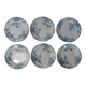 Terre de fer 6 assiettes plates fleurs althaea
