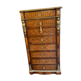 Secretary Ancien, Napoleon III, Late Nineteenth Century, Marquetry And Gilded Bronze