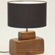 Brutalist artisanal lamp in solid wood (oak) vintage Circa 1960