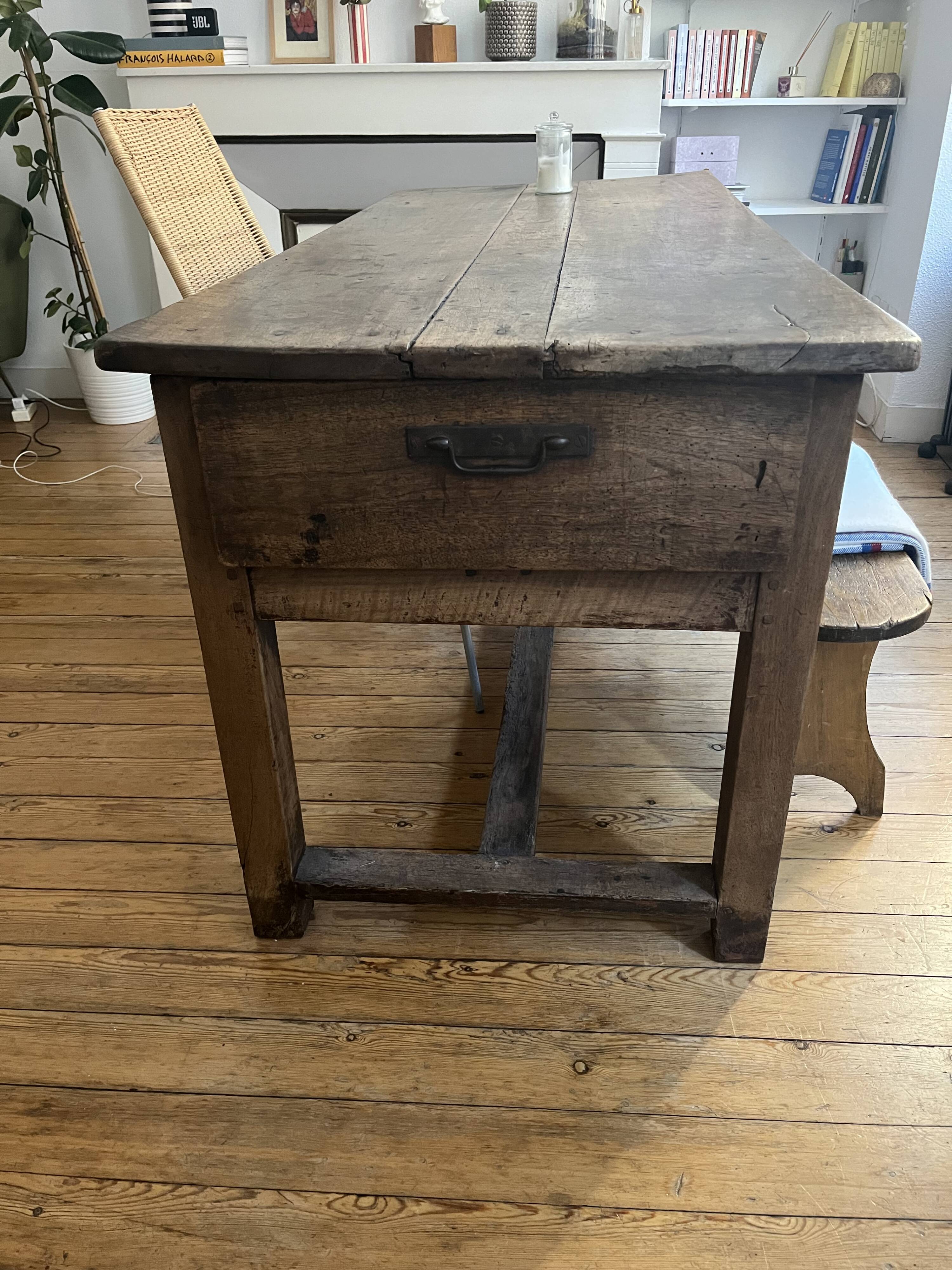 19th Century Walnut Farmhouse Table
