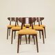 Scandinavian design mustard boucle dining chairs