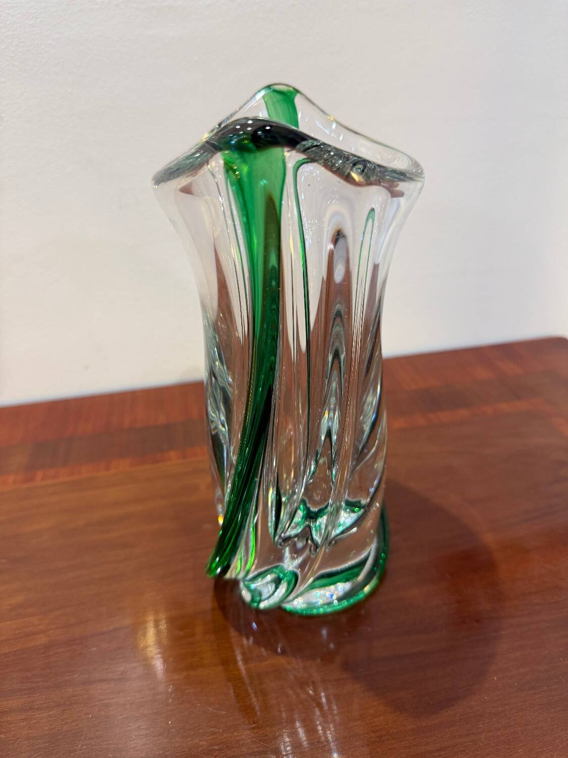 Twisted crystal vase Saint Louis