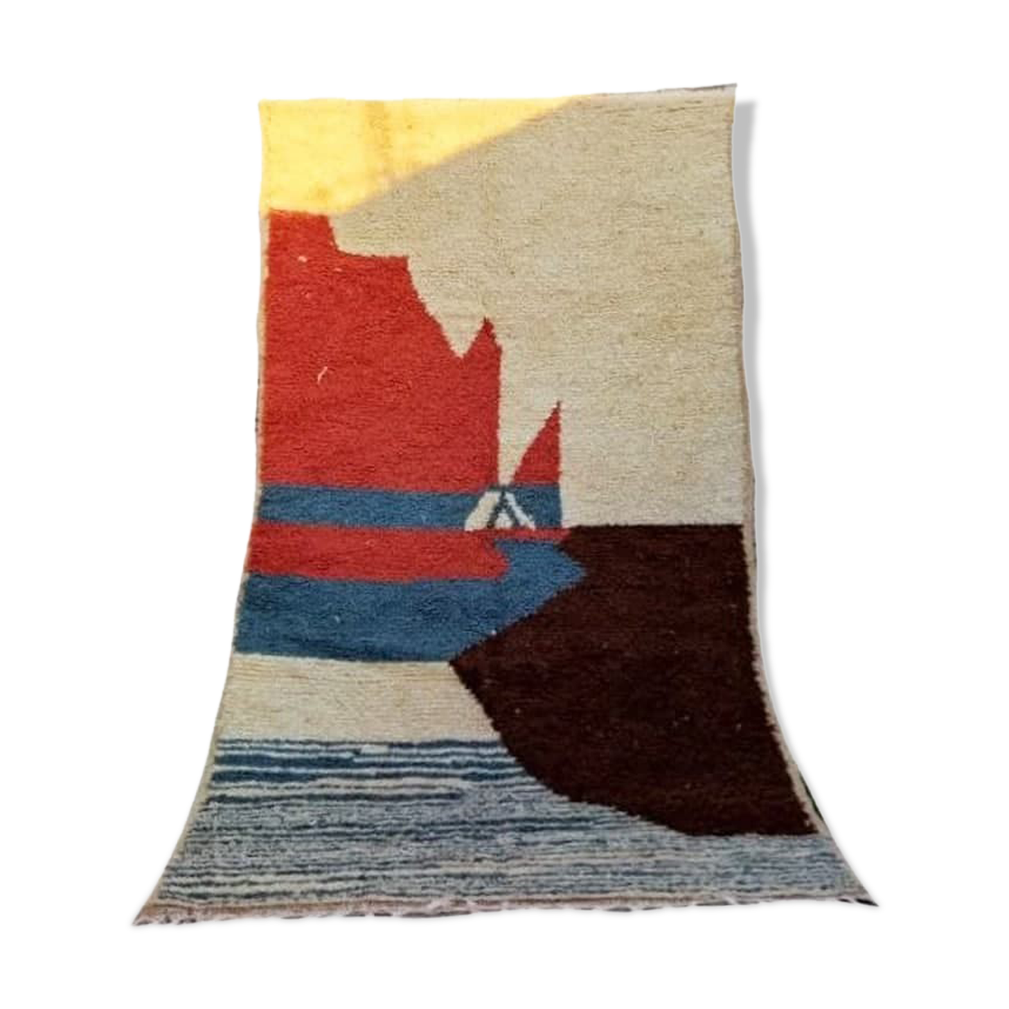 Tapis berbère marocain azilal coloré 225 x 125cm