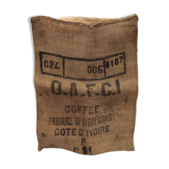 Vintage jute bag coffee Ivory Coast size: height -95cm- width -70cm-