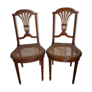 Chaises en cannage Louis