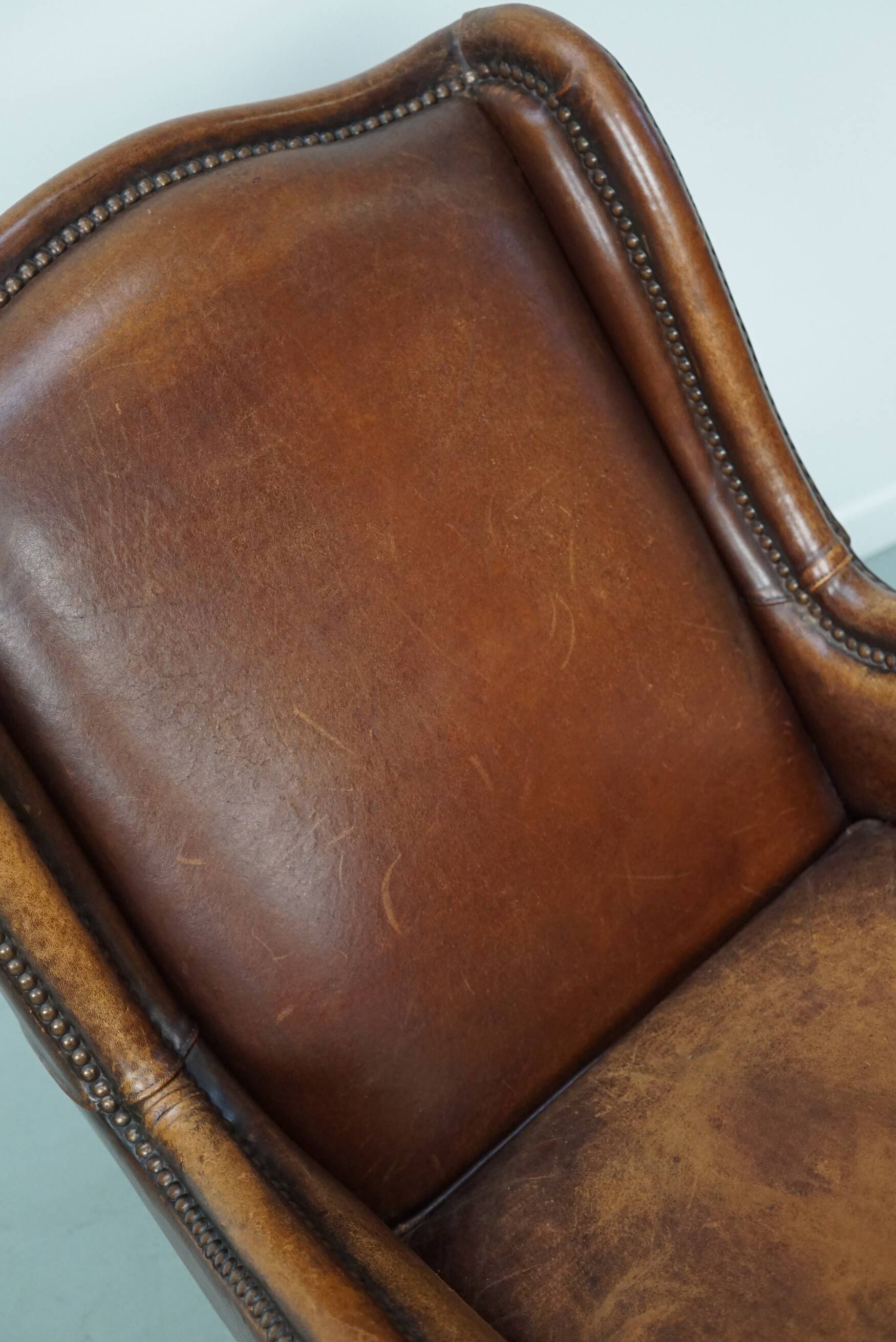 Vintage Dutch Club Chair in Cognac Leather