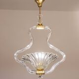 Trasparent Murano Glass Chandelier by Barovier e Toso, 1950s