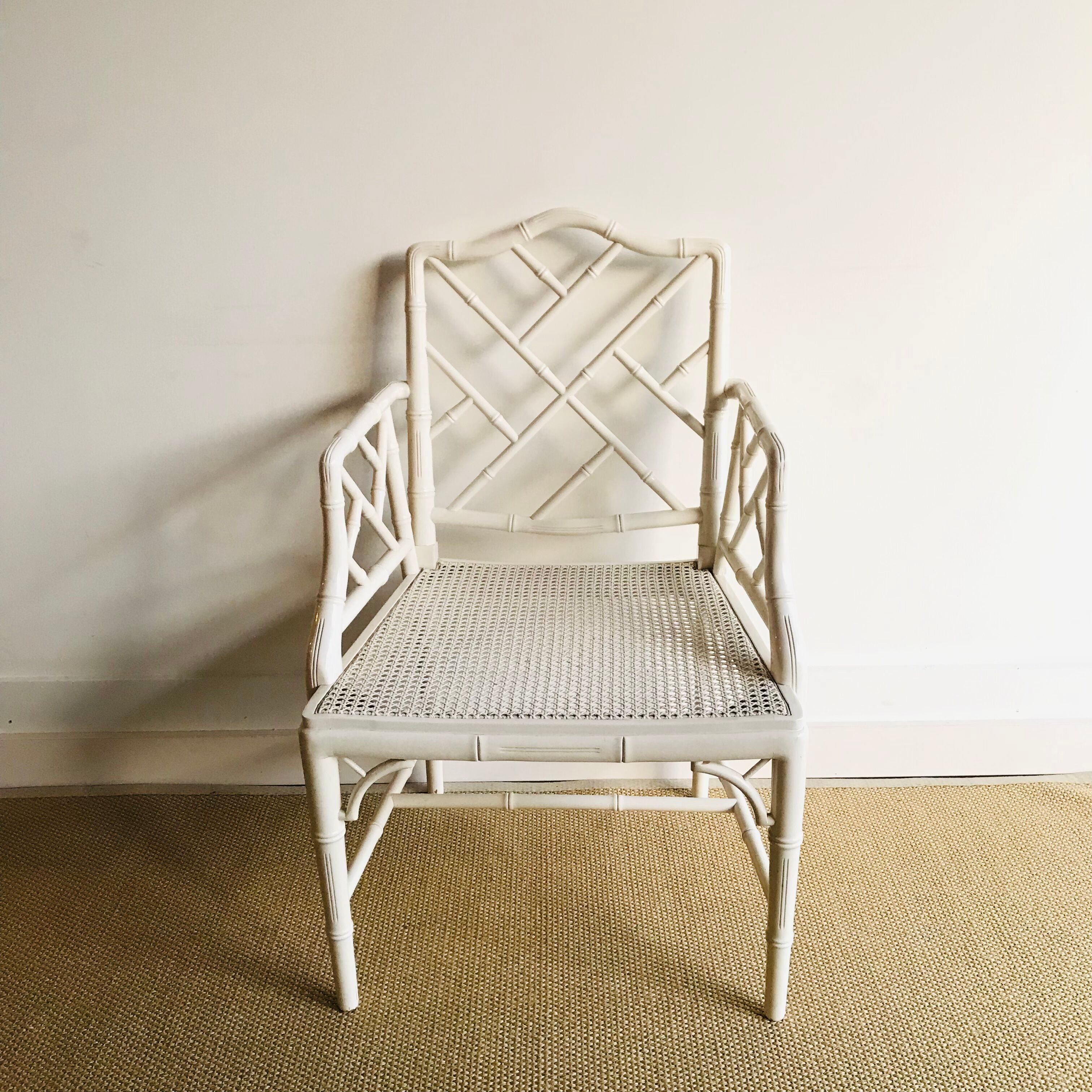 Armrest chair faux bamboo