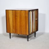 Mid-Century Solid Cherry Document LP Vinyl Cabinet, Unique Piece, 1960s
