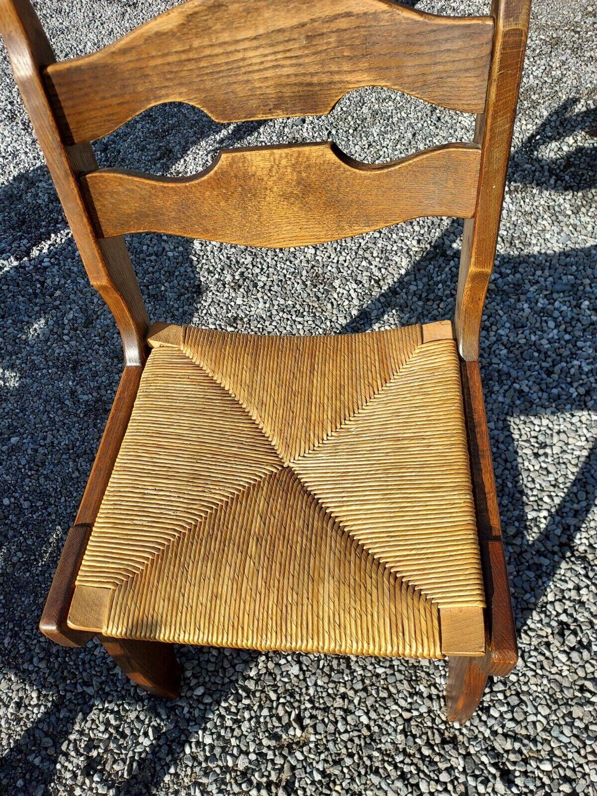 chaises vintage en chêne GUILLERME & CHAMBRON
