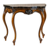 Walnut Wood & Veneer Card Table, Late 19th Century