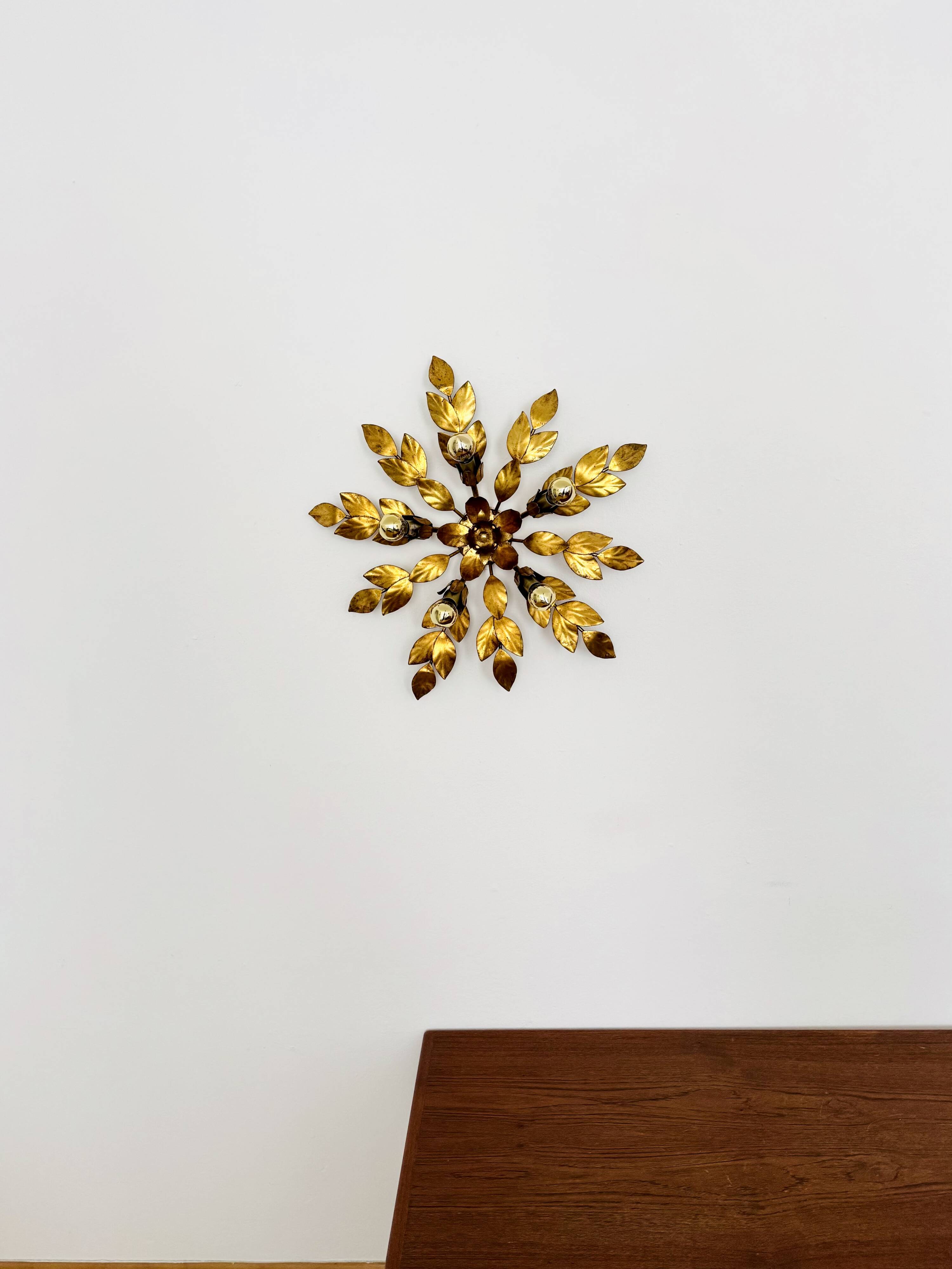 Floral Hollywood Regency Wall or Ceiling Lamp