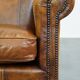 Cowhide Leather Armchair with Deep Warm Colors
