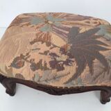 Footrest in vintage upholstered wood Louis IV style