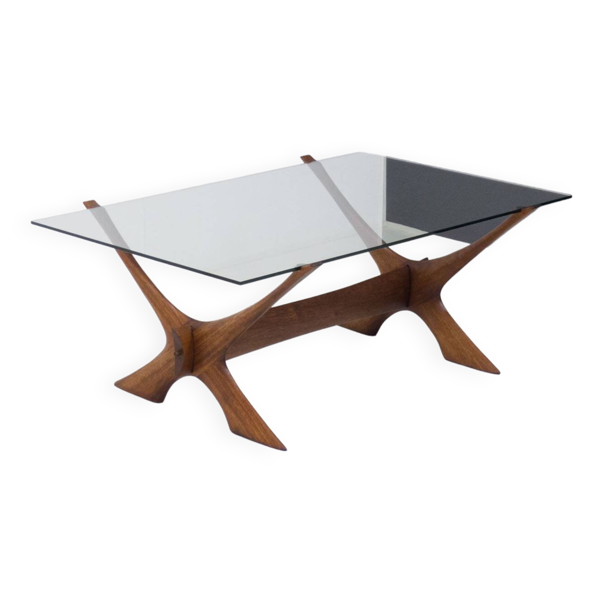 Örebro Glas ‘Condor’ walnut & glass coffee table by Fredrik Schriever-Abeln