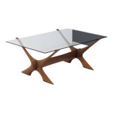 Örebro Glas ‘Condor’ walnut & glass coffee table by Fredrik Schriever-Abeln