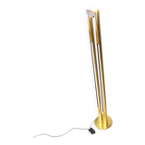 Vintage brass tube light floor lamp, 1980s