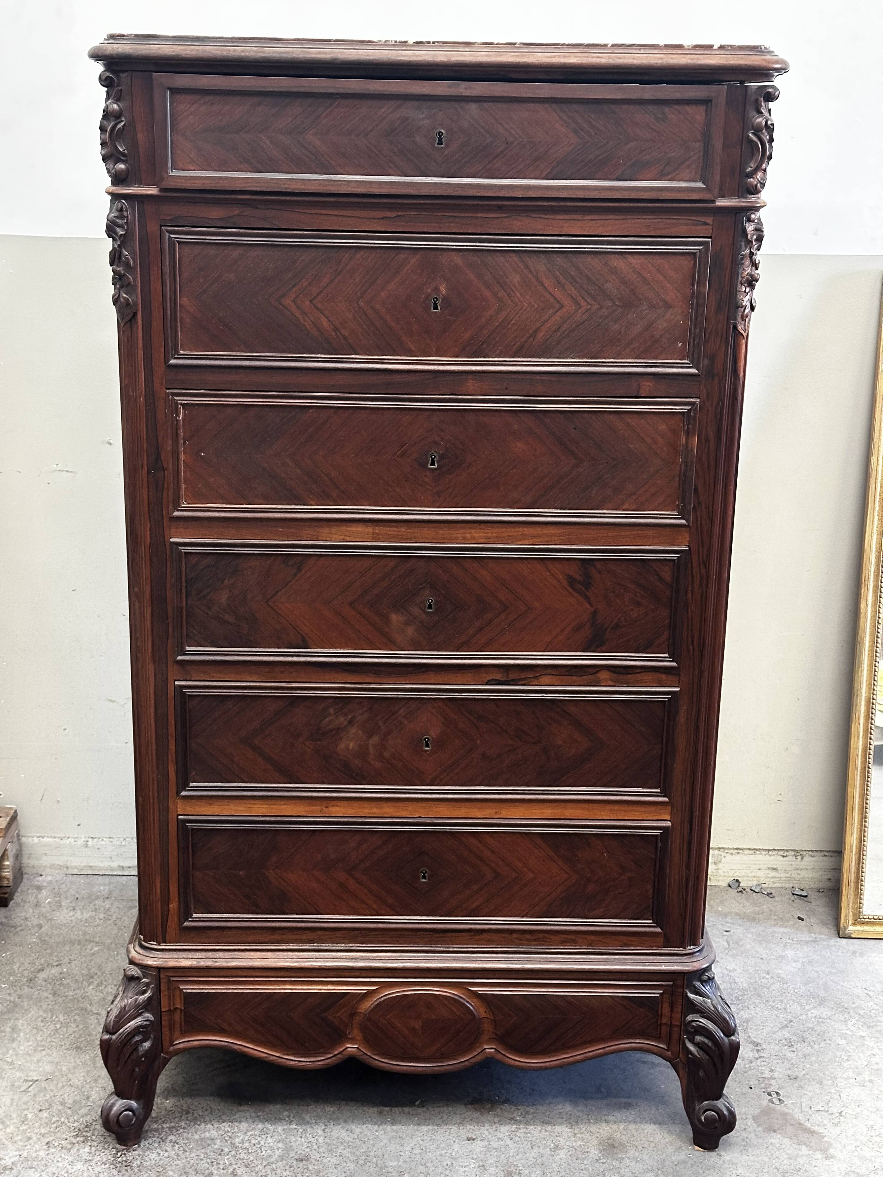Chest of Drawers - Large, Narrow Chest of Drawers from the 19th Century