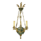 3-light chandelier with swan heads, Empire style - bronze & glass