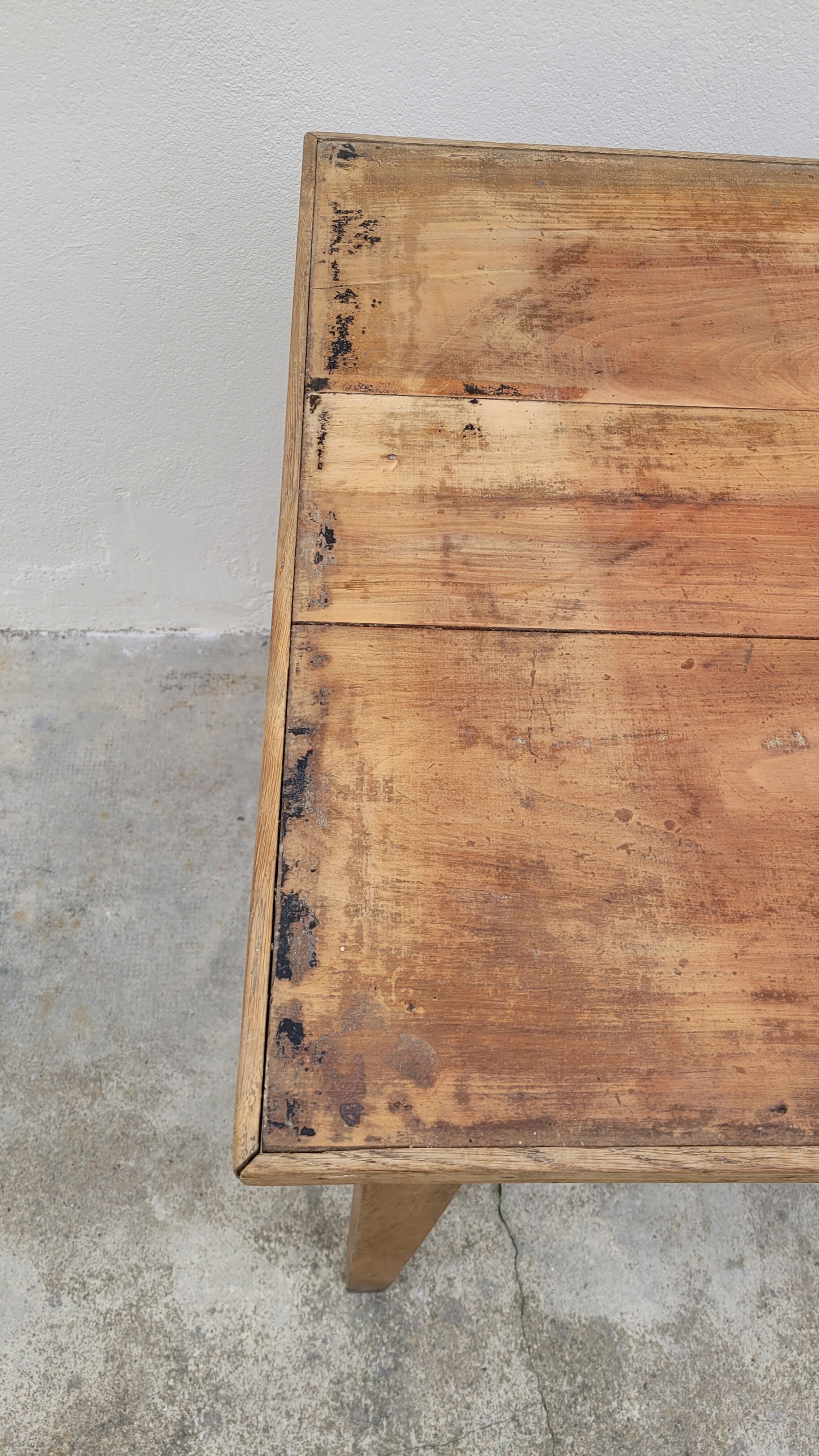 Farmhouse table in fruit tree 2 drawers period 1900 -1m27