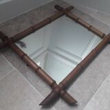 Antique bamboo-style mirror