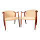 2 Scandinavian armchairs in teak and fabric, new Tyrol model, Gerhard Berg.