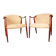 2 Scandinavian armchairs in teak and fabric, new Tyrol model, Gerhard Berg.