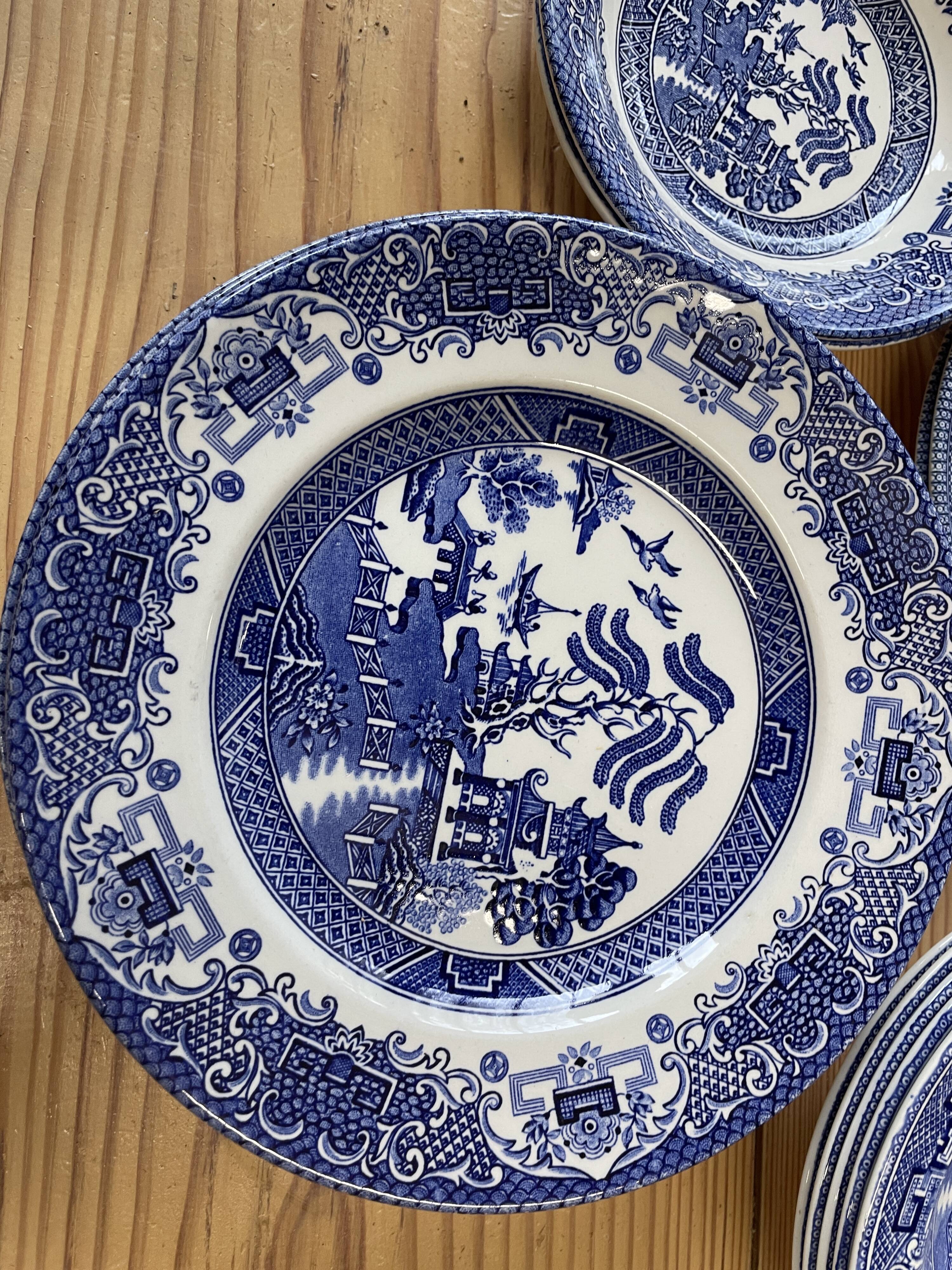 Service à thé anglais Vieux saule Staffordshire