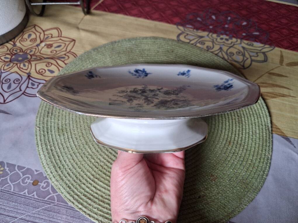 Compotier / assiette montée en porcelaine de limoges 1920-1930