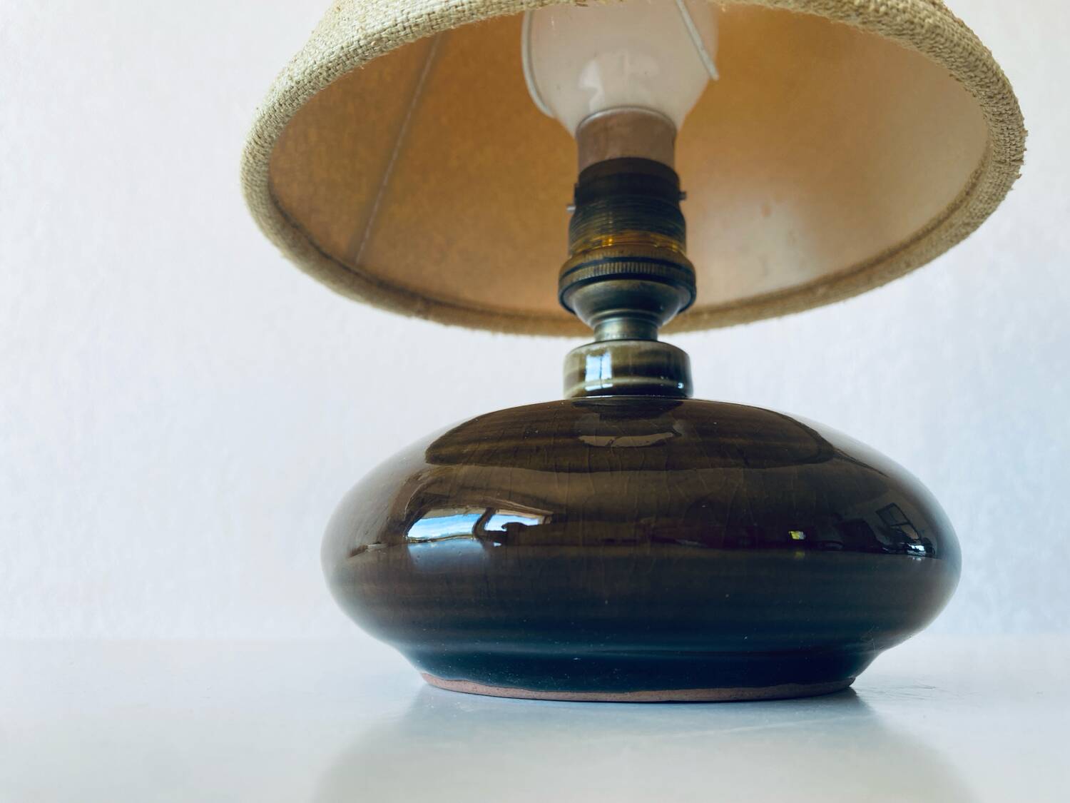 Vintage enameled ceramic lamp