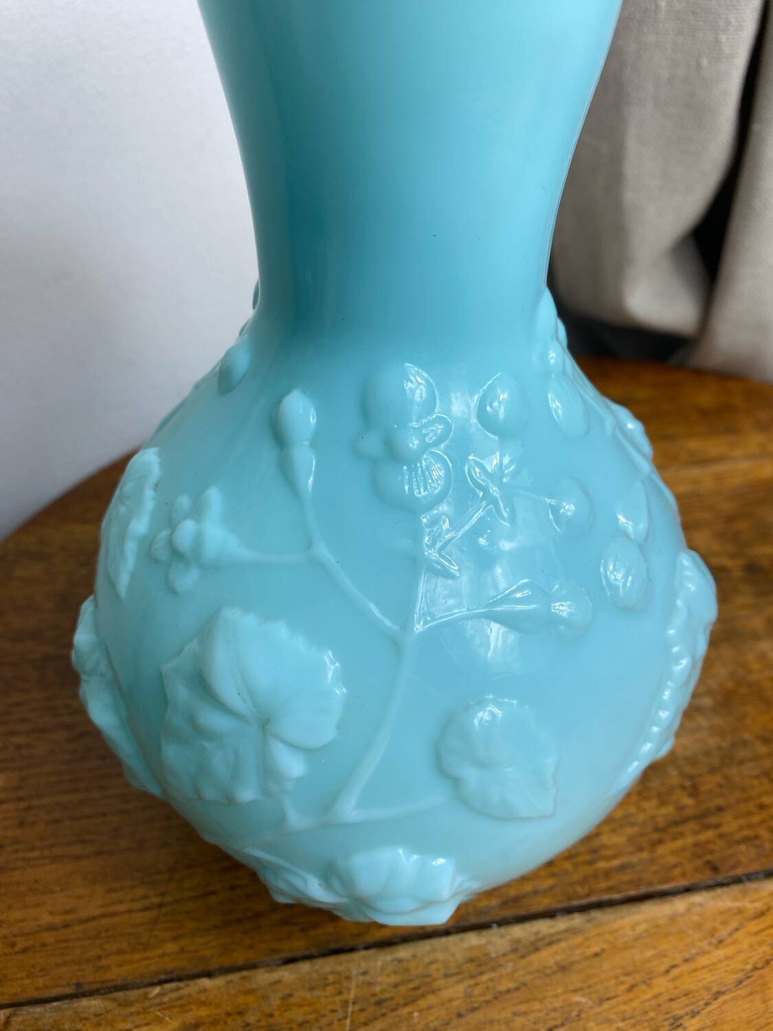 Blue opaline glass vase