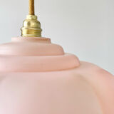 Pastel pink plastic pendant lamp