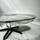 Italian rotating glass and metal coffee table designed for Prada, 1990s.