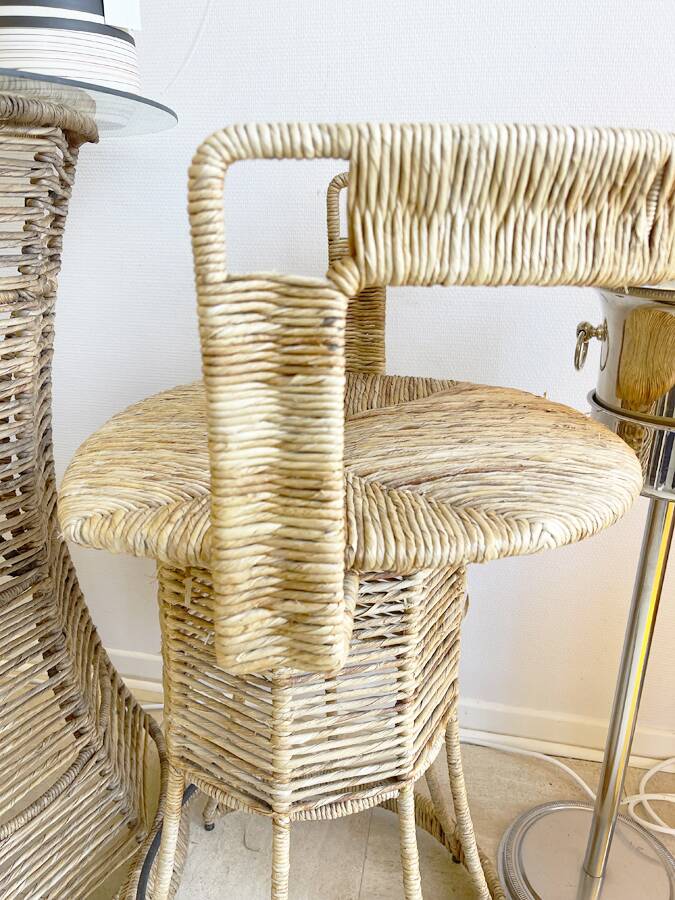 Rattan bar lounge – creation by Roger Coster, Haiti