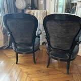 Set of sofa + 2 restored Napoleon III armchairs