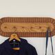 Rattan and wood wall coat rack by ULUV, former Czechoslovakia 1960