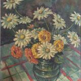 Tableau, nature morte, huile sur panneau signée