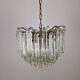 Venini Murano Glass Chandelier 85 Hand-Blown Quadriedri Prisms, 1960's