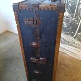 Old cabin trunk, suitcase. height 103cm
