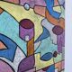 Abstract geometric coloured painting