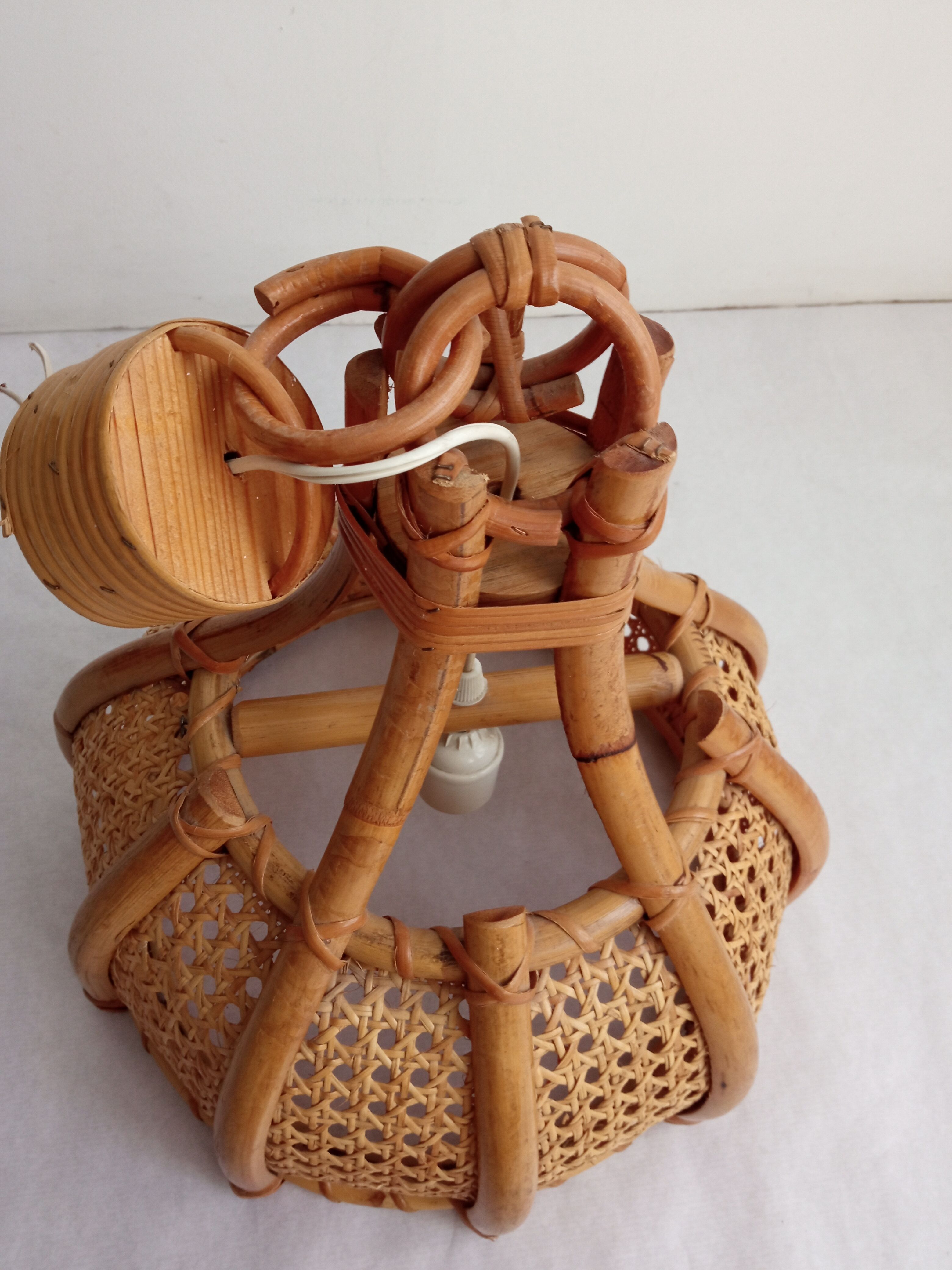 Bamboo and canning hanging lamp
