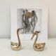 Pair of vintage brass swans