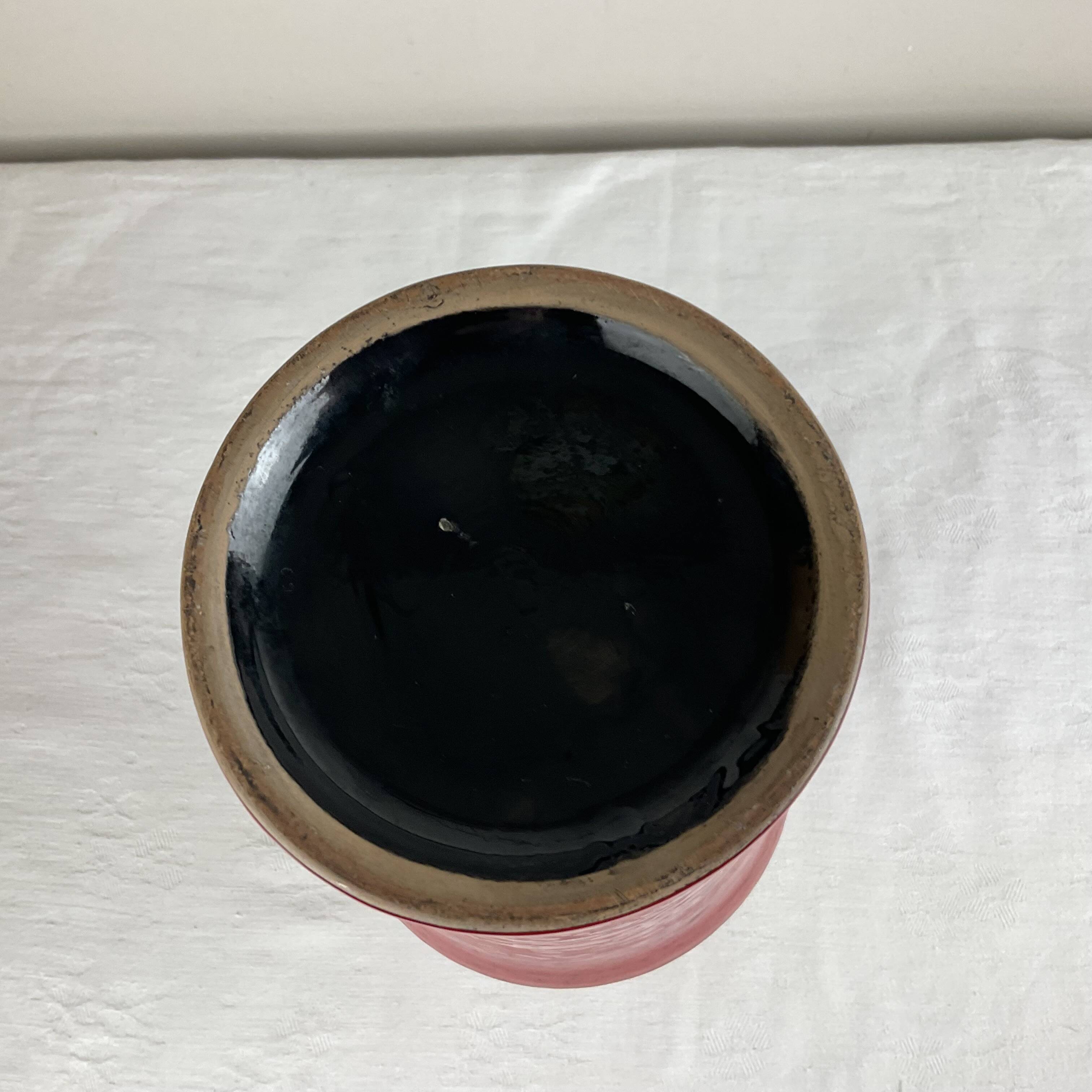 Vintage red ceramic vase mid century design