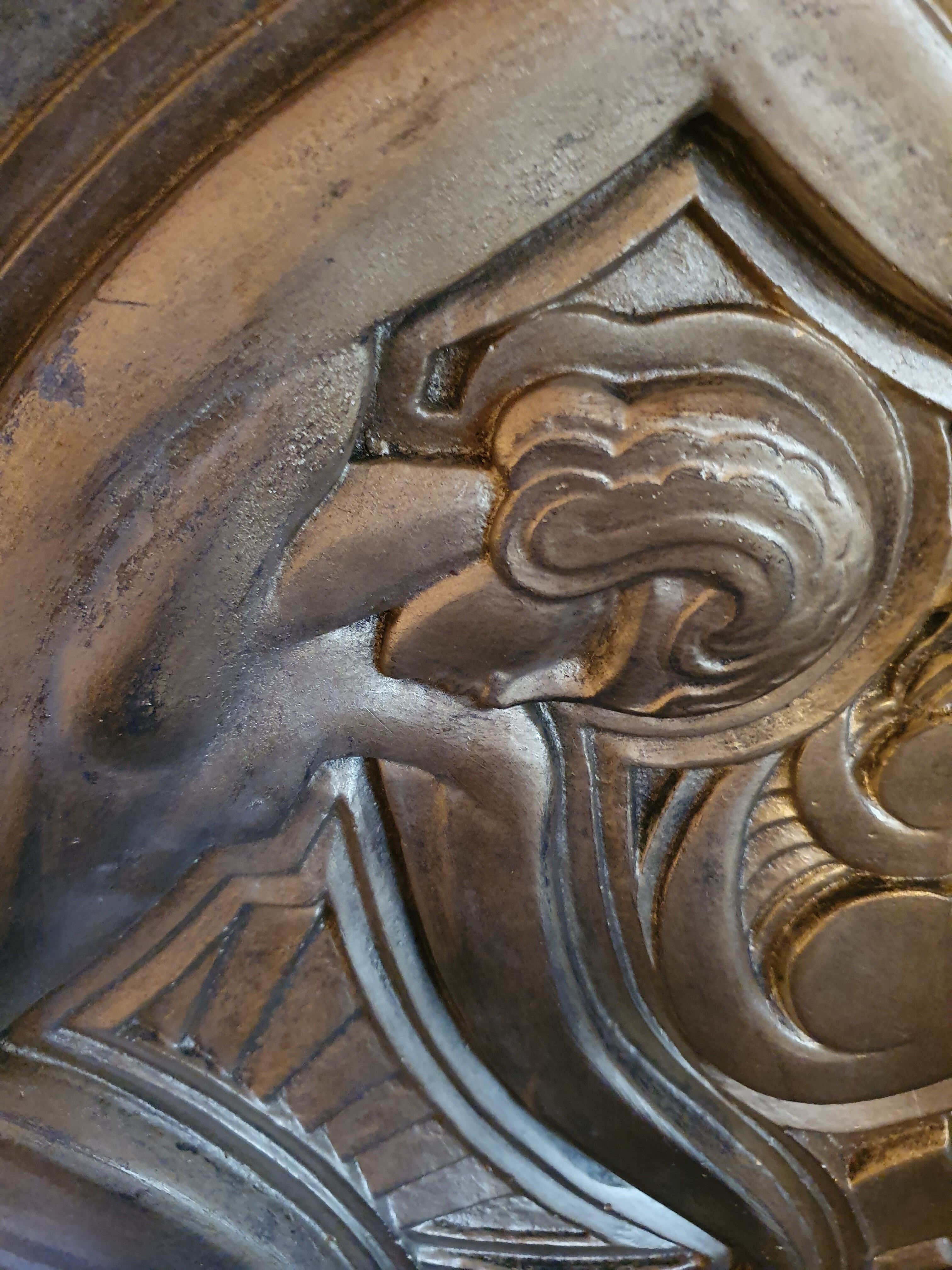 Bas-relief in art deco terracotta