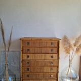 Rattan chest of drawers circa 1970, Dal Vera