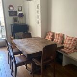 Wooden table with extension and 6 chairs